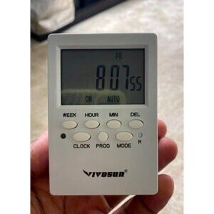 New 7 Day Programmable Digital Timer with Dual Outlet, 20 On/Off UL Listed